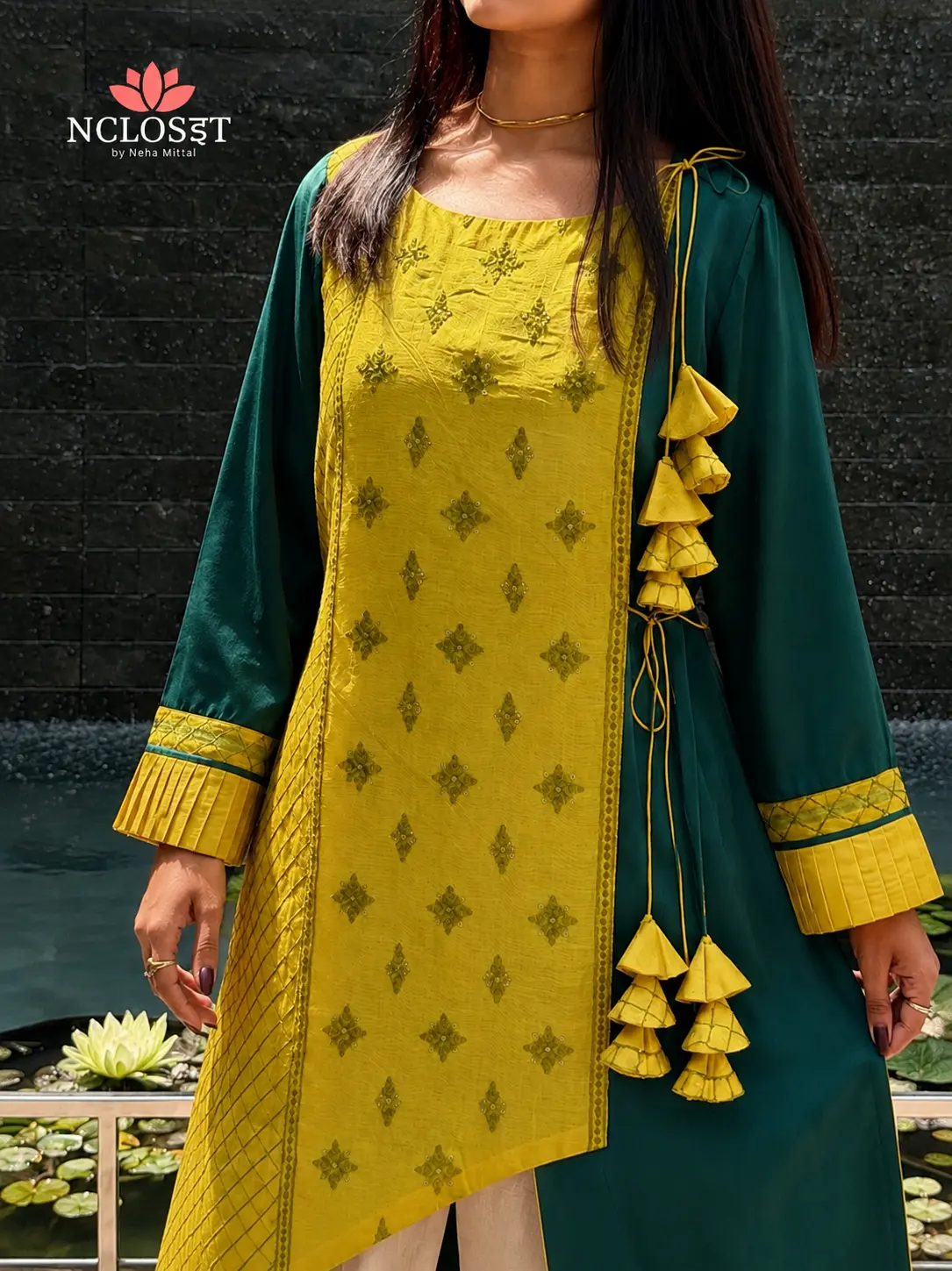 Yellow Angrakha kurti - Image 3
