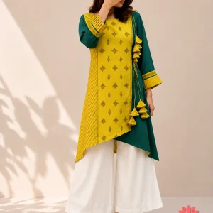 Yellow Angrakha kurti