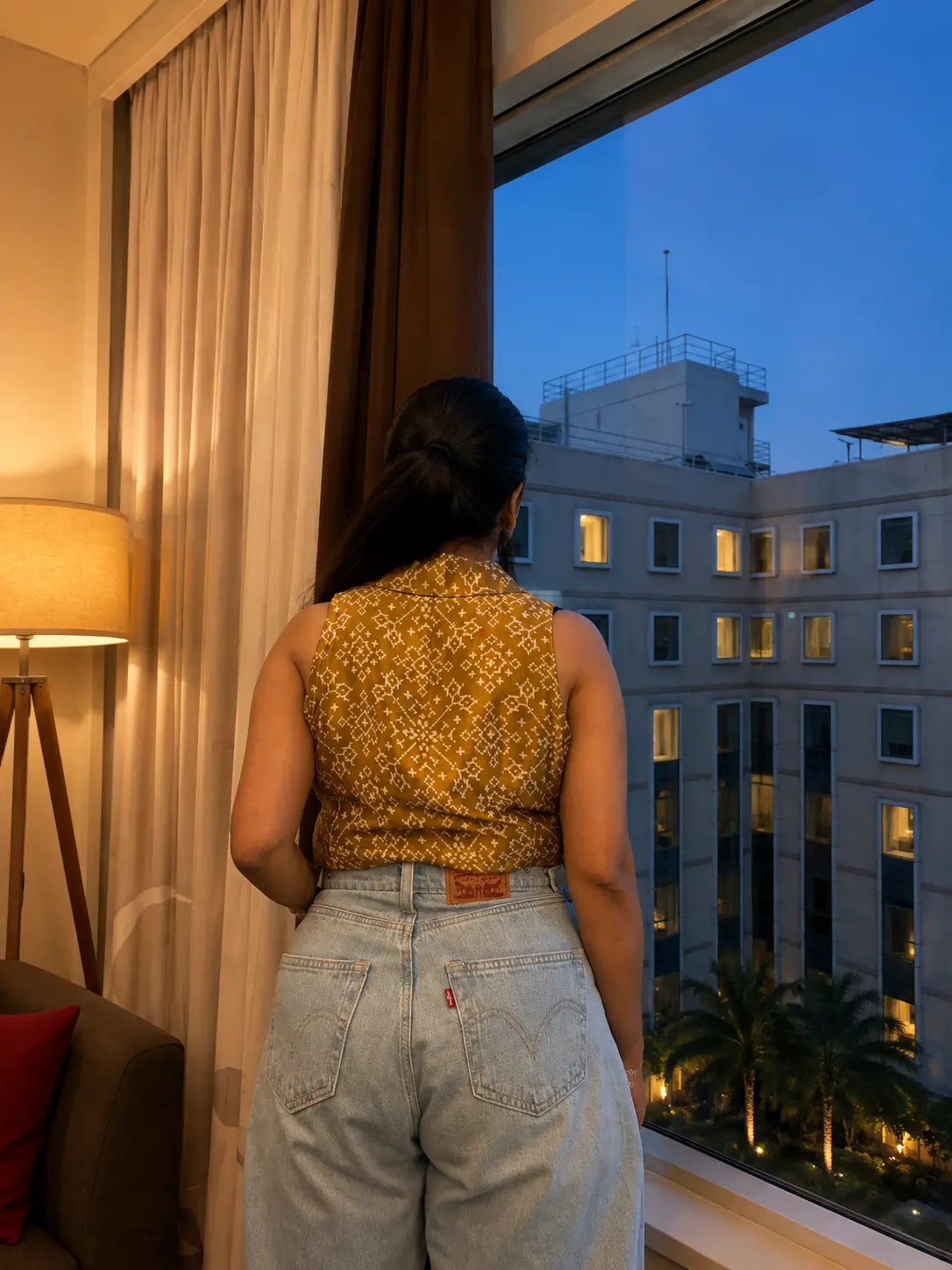 Gaji Silk Yellow Crop Top - Image 4