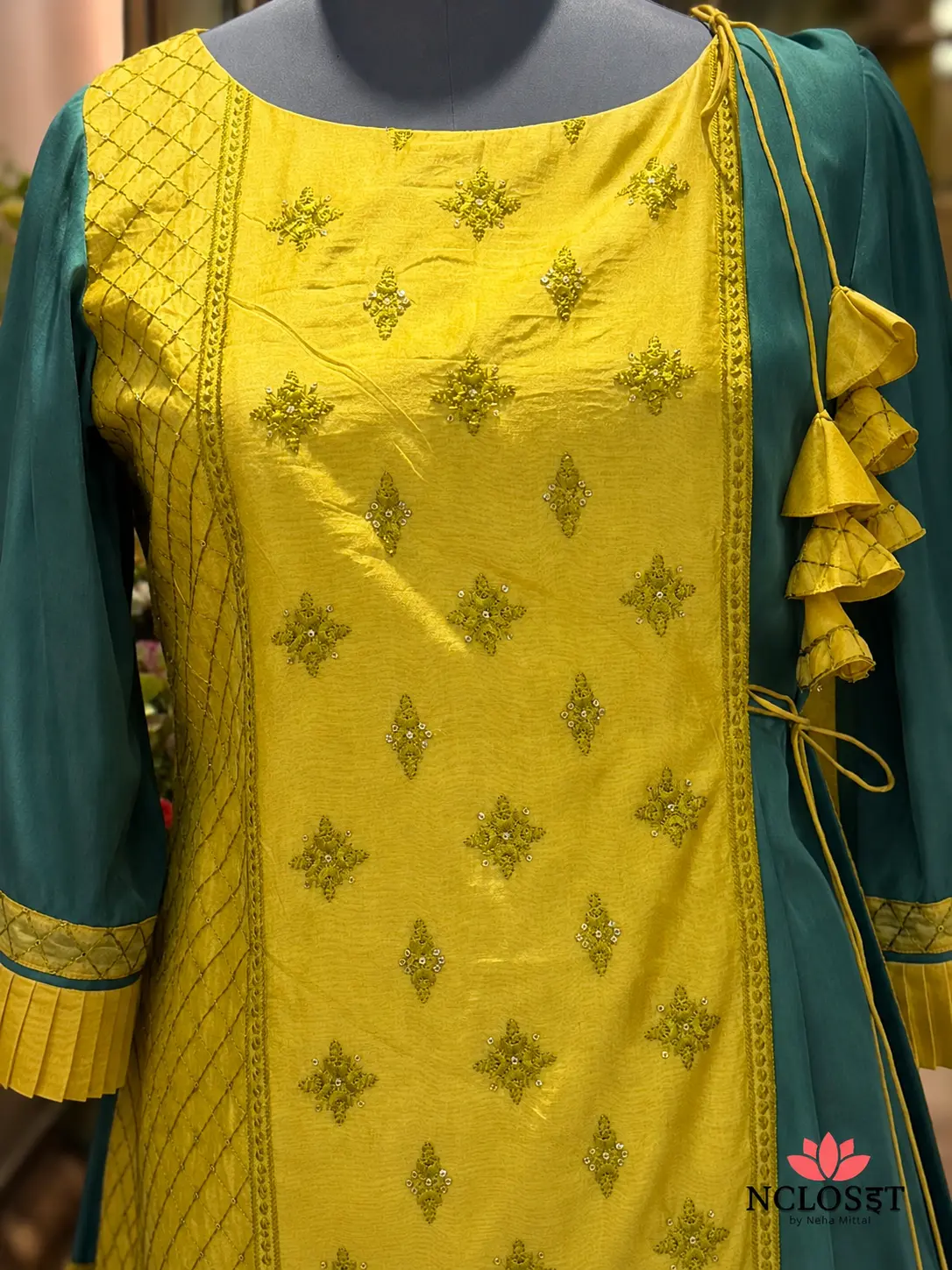 Yellow Angrakha kurti - Image 5