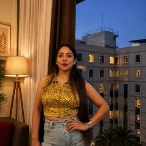 Gaji Silk Yellow Crop Top