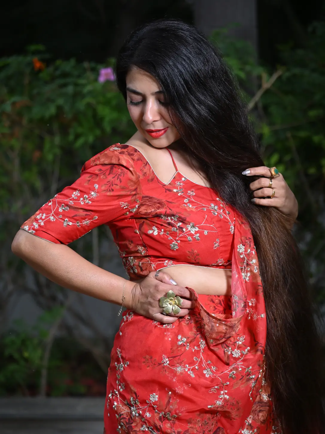 Organza Half Saree - Image 4