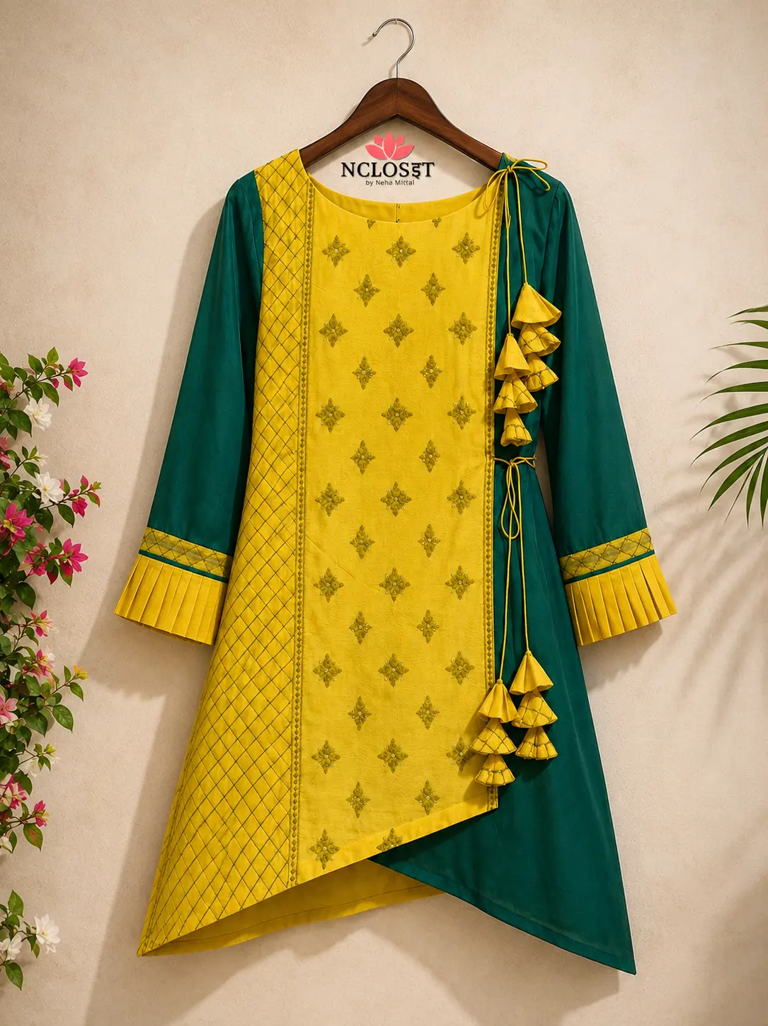 Yellow Angrakha kurti - Image 2